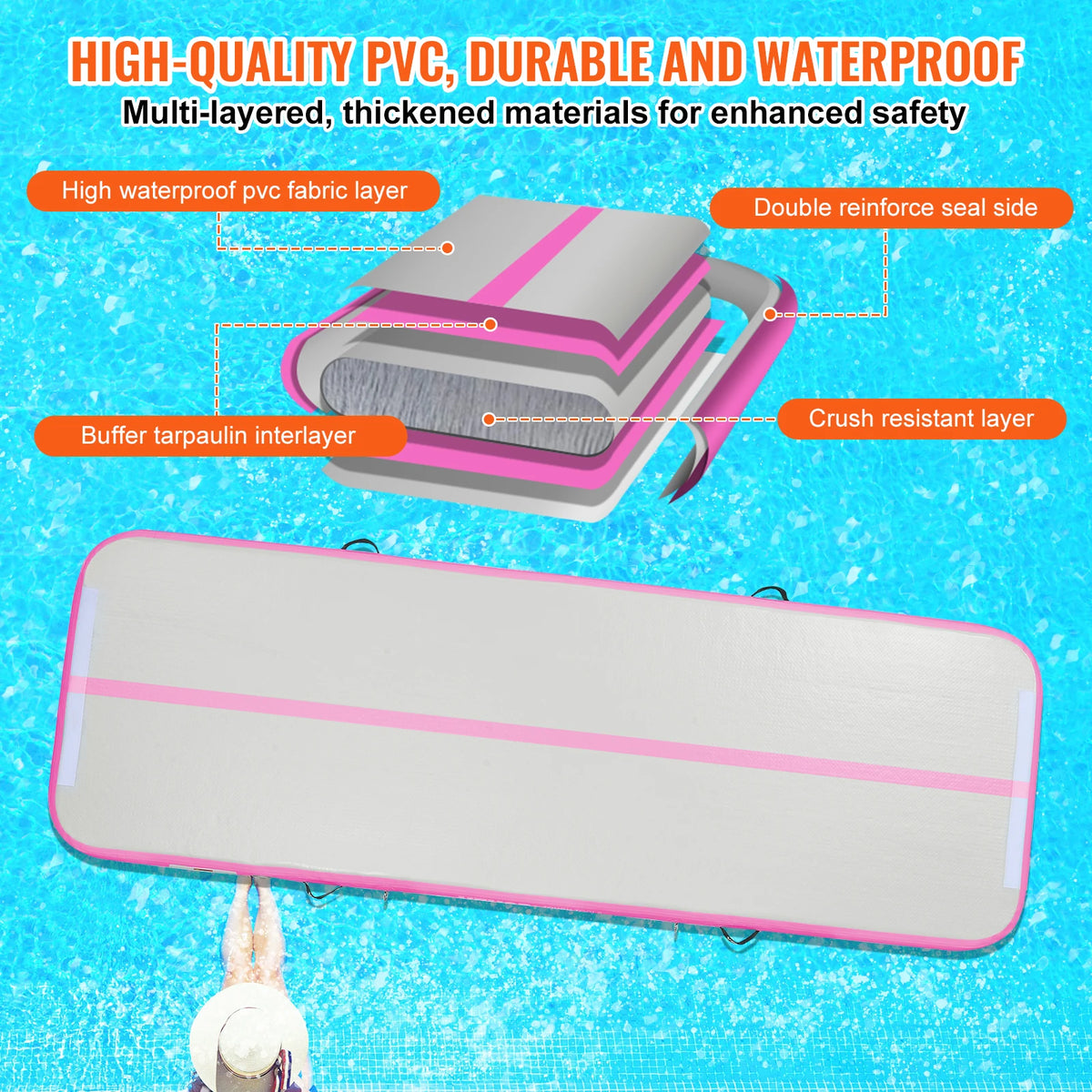 10/13/16ft Gymnastics Air Mat 4inch Thickness Tumbling Mat Inflatable Gymnastics Training Mats for Home/Gym/Training