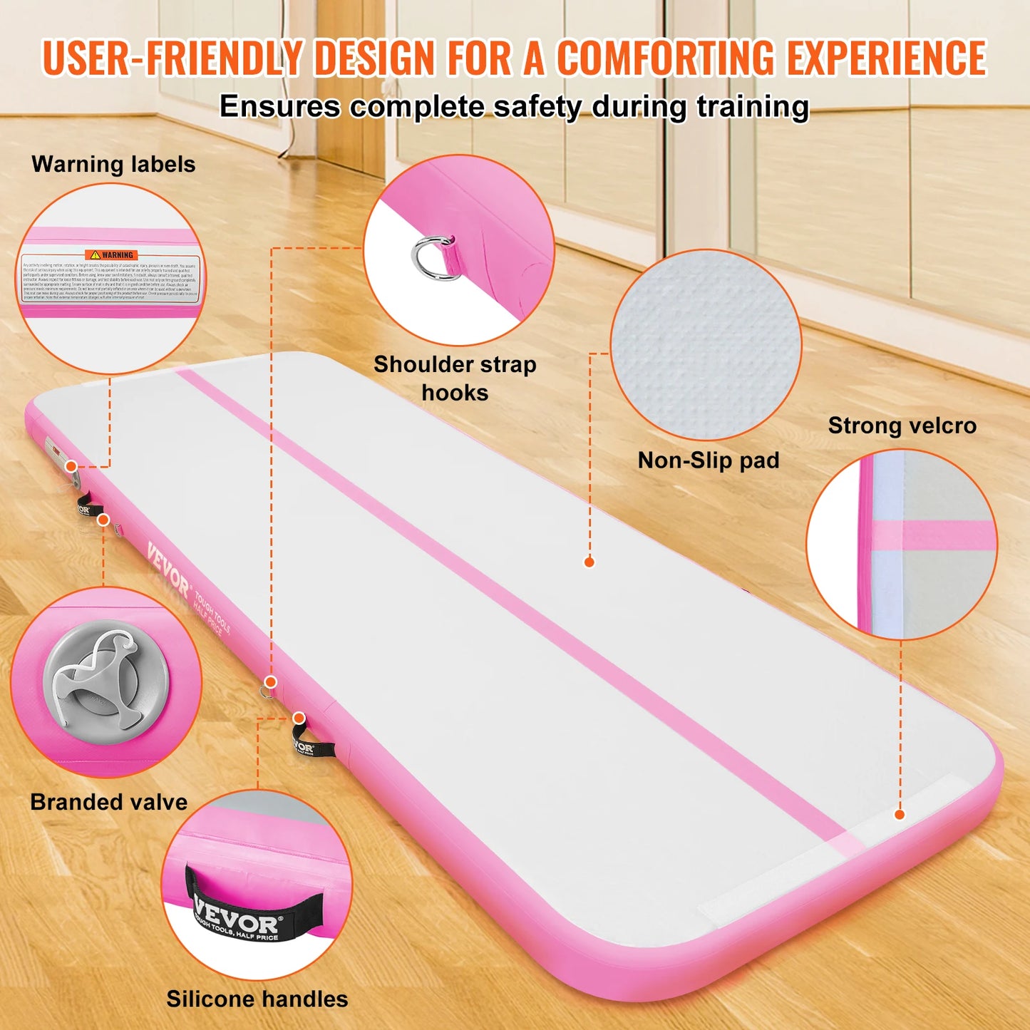 10/13/16ft Gymnastics Air Mat 4inch Thickness Tumbling Mat Inflatable Gymnastics Training Mats for Home/Gym/Training
