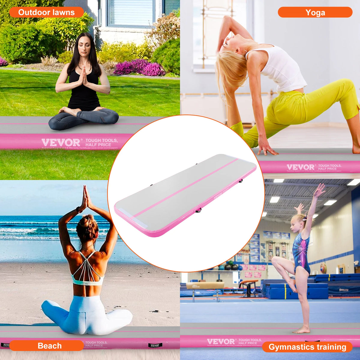 10/13/16ft Gymnastics Air Mat 4inch Thickness Tumbling Mat Inflatable Gymnastics Training Mats for Home/Gym/Training