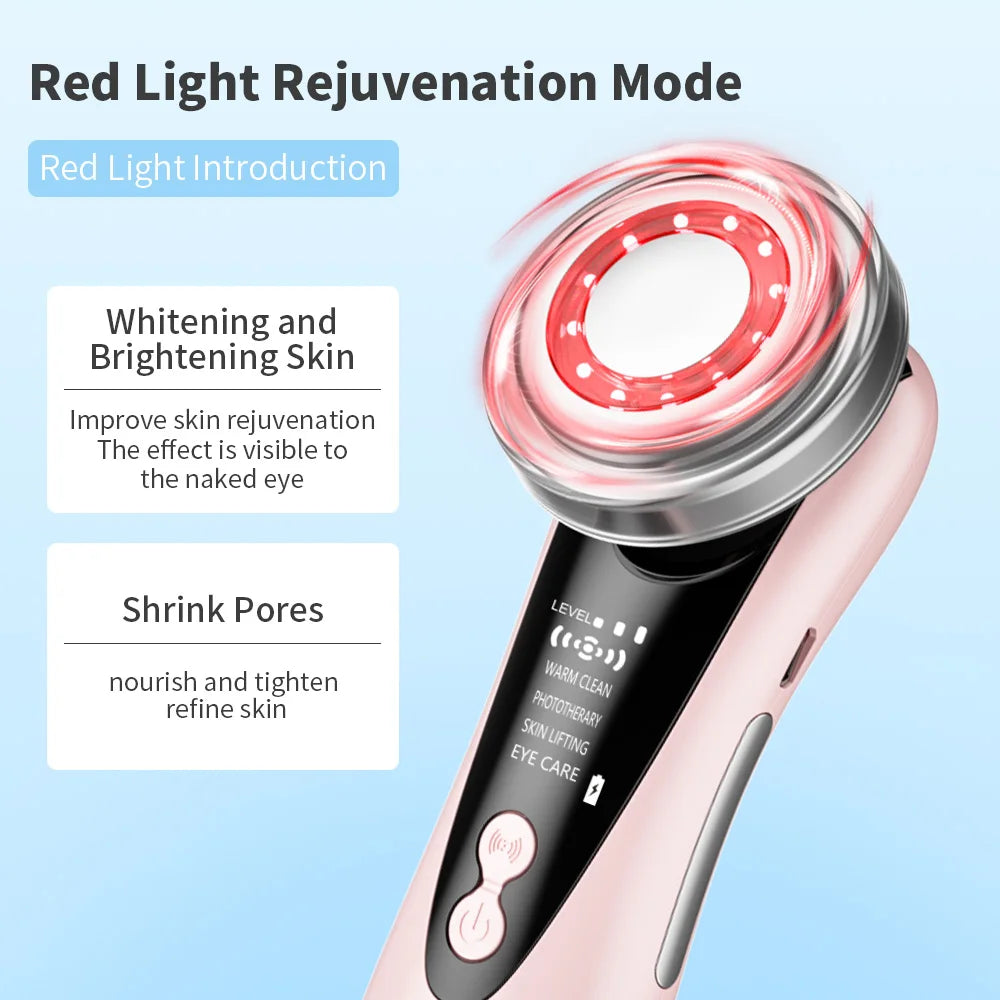 4 in 1 Facial Massager LED Light Vibration Cleaning Anti Aging Face Eye and Neck Skin Care Tool Face Toning Face Lifting Device